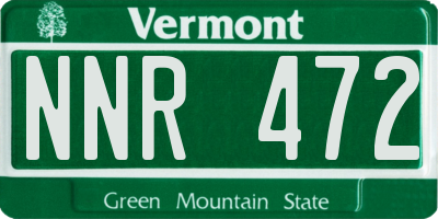 VT license plate NNR472