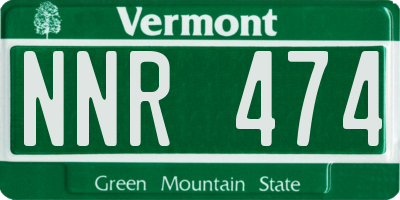 VT license plate NNR474