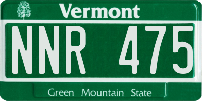 VT license plate NNR475