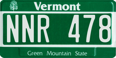 VT license plate NNR478