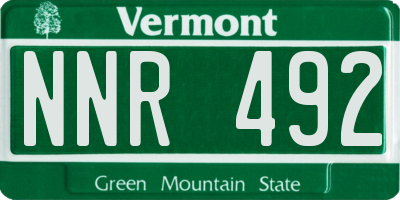 VT license plate NNR492