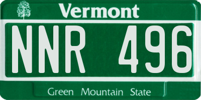 VT license plate NNR496