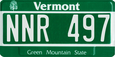 VT license plate NNR497