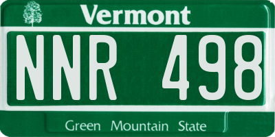 VT license plate NNR498