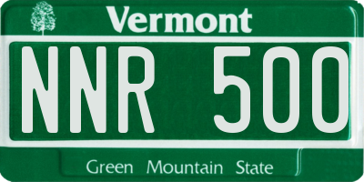 VT license plate NNR500