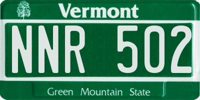 VT license plate NNR502