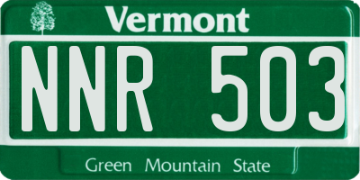 VT license plate NNR503