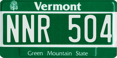 VT license plate NNR504