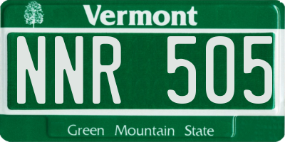 VT license plate NNR505
