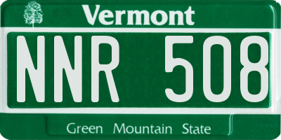 VT license plate NNR508