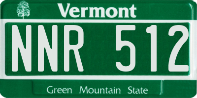 VT license plate NNR512
