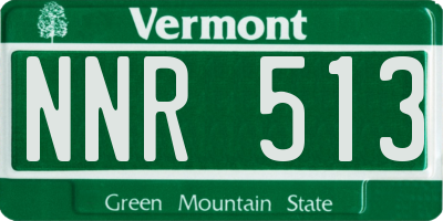 VT license plate NNR513