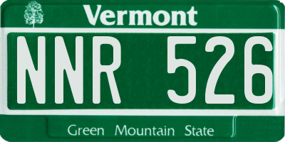 VT license plate NNR526