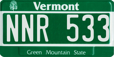 VT license plate NNR533