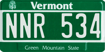 VT license plate NNR534