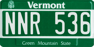 VT license plate NNR536