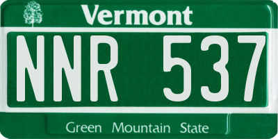 VT license plate NNR537