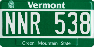 VT license plate NNR538