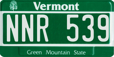 VT license plate NNR539