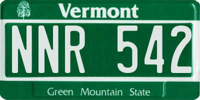 VT license plate NNR542