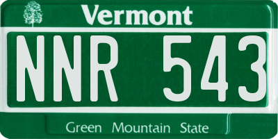 VT license plate NNR543
