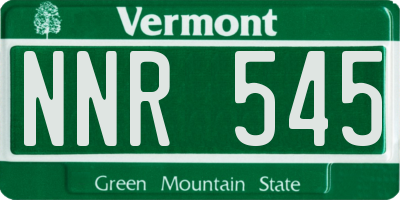 VT license plate NNR545