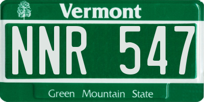 VT license plate NNR547