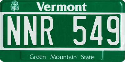 VT license plate NNR549