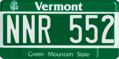 VT license plate NNR552