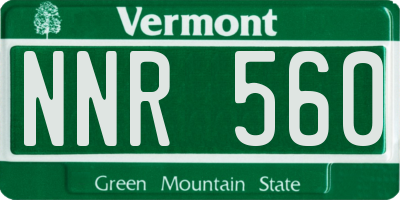 VT license plate NNR560