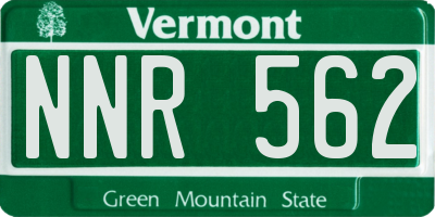 VT license plate NNR562