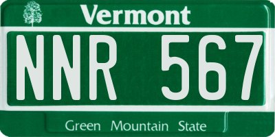 VT license plate NNR567