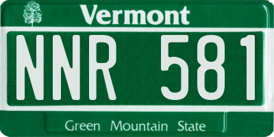 VT license plate NNR581