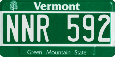 VT license plate NNR592