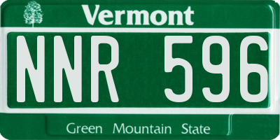 VT license plate NNR596
