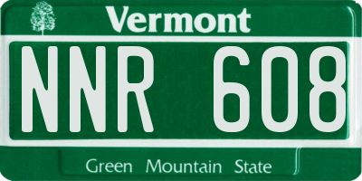 VT license plate NNR608
