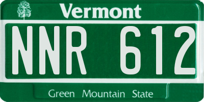 VT license plate NNR612