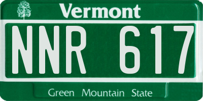 VT license plate NNR617