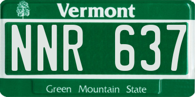 VT license plate NNR637