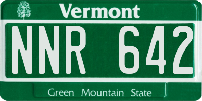 VT license plate NNR642
