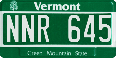 VT license plate NNR645