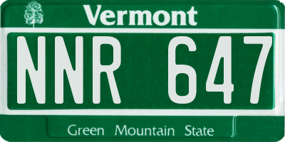 VT license plate NNR647