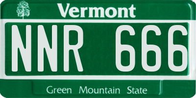 VT license plate NNR666
