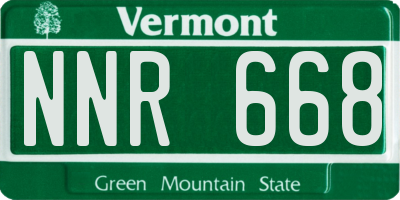 VT license plate NNR668