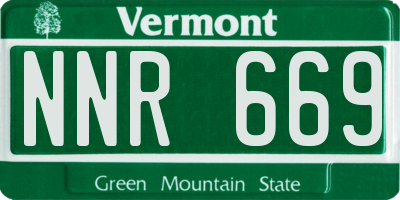 VT license plate NNR669
