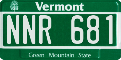 VT license plate NNR681
