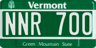 VT license plate NNR700