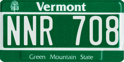 VT license plate NNR708