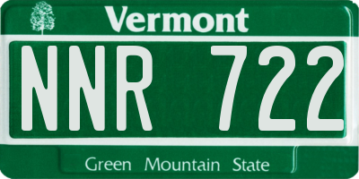 VT license plate NNR722