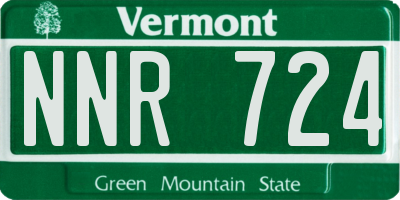 VT license plate NNR724